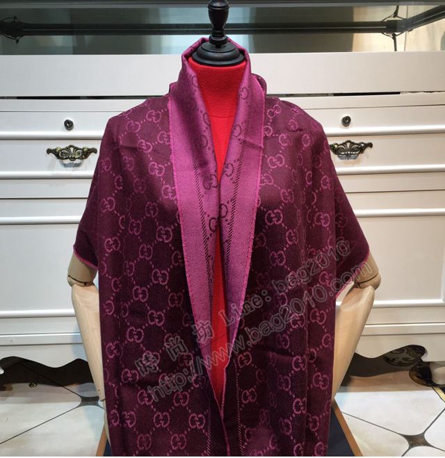 GUCCI圍巾 GG羊毛提花系列 經典款 古馳2019新款長圍巾 GUCCI羊毛長巾  llwj6487